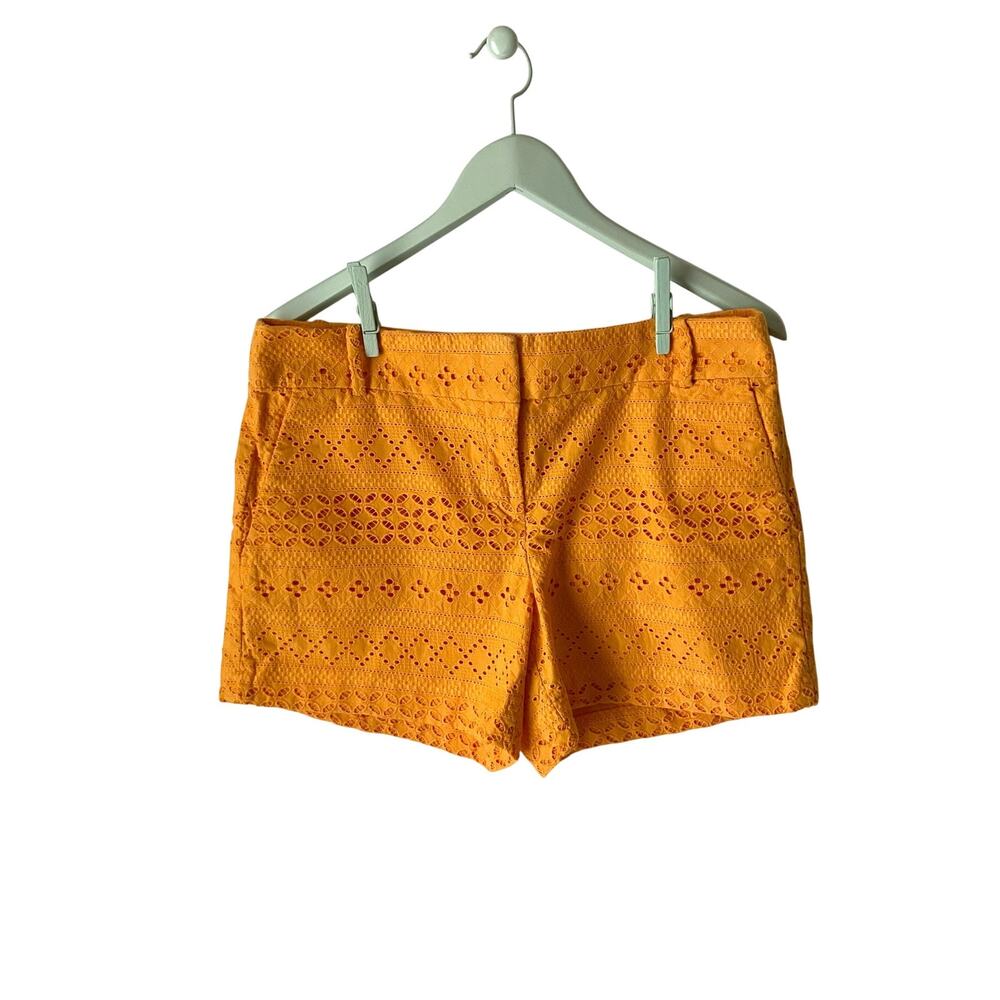 Loft Yellow Riviera Eyelet Shorts Size 8